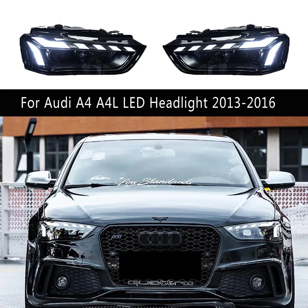 Accessori auto Lampada frontale per Audi A4 A4L S4 Gruppo faro a LED 13-16 DRL Luce di marcia diurna Streamer Indicatore di direzione