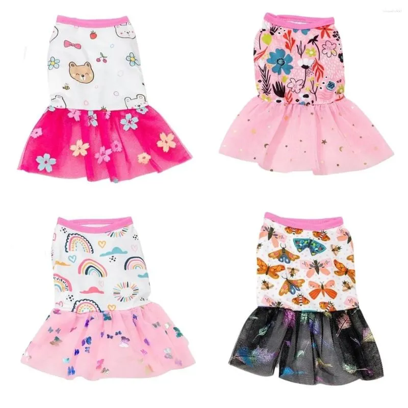 Abbigliamento per cani Abito in pizzo primavera-estate Animali domestici Gonna da principessa Abiti in rete per cani di piccola taglia Gatti Stile moda Cucciolo di Chihuahua