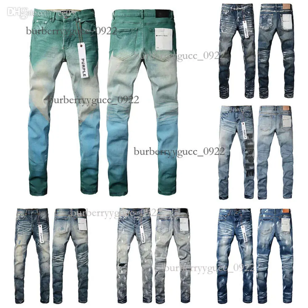 Neue hochwertige Herren-Jeans aus Designer-Jeans im Used-Look mit Rissen und Rissen in Lila für High-Street-Fashion-Jeans für Herren