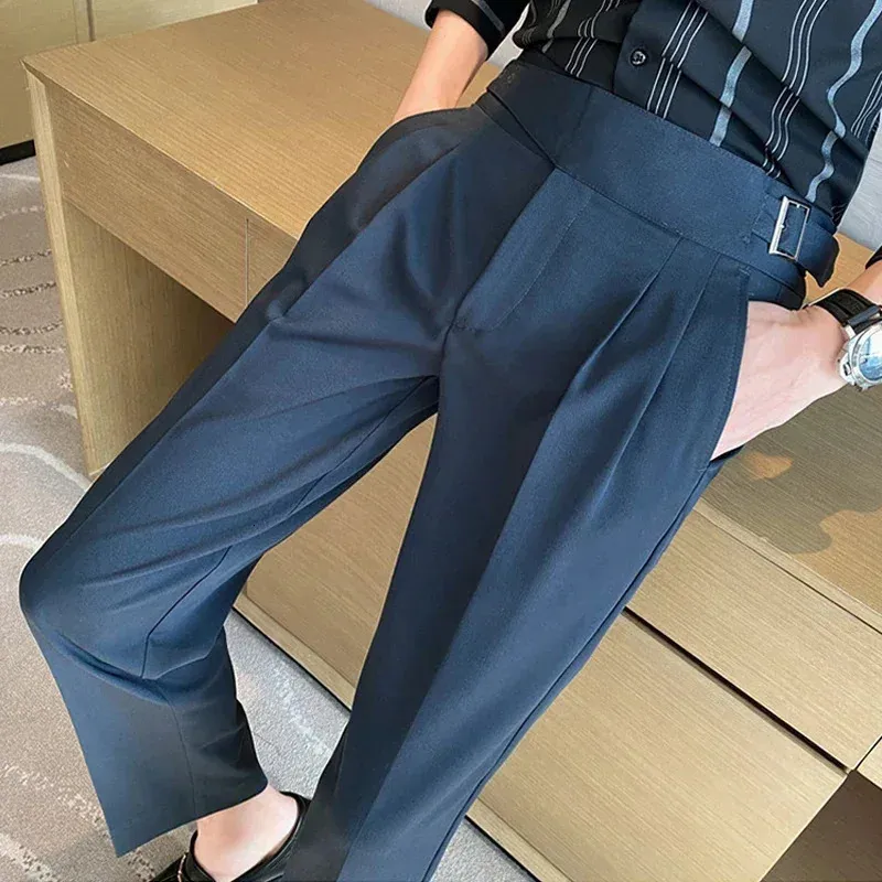 30 Color Mens Suit Pants Formal High Quality Business Fashion Casual Slim Fit Ankle Trouser Male Clothing Dress Pants 240118