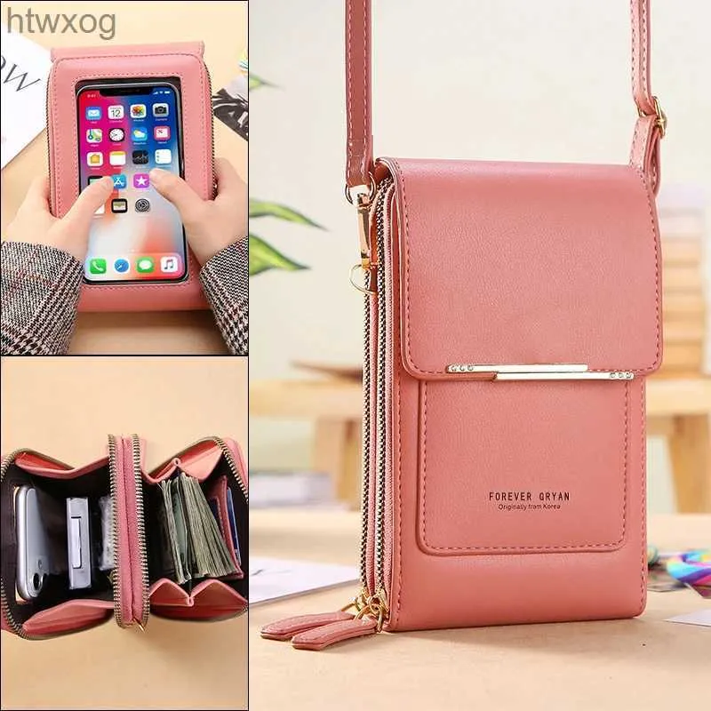 Bolsas de telefone celular novas bolsas femininas pu couro bolsas de ombro tela sensível ao toque bolsa crossbody bolsa de mão de grande capacidade dropshipping yq240131