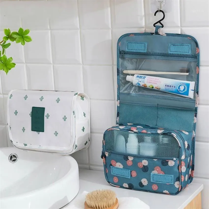 Borse per il trucco da donna di alta qualità Borsa per cosmetici da viaggio Articoli da toeletta Organizzatore di stoccaggio impermeabile Neceser Borsa da bagno per appendere il bagno1222d