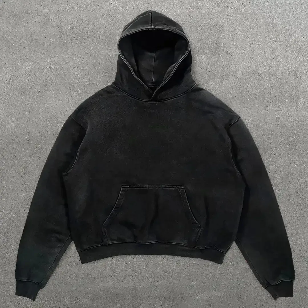 Felpe oversize con stampa di lettere con teschio hip-hop da uomo, autunno e inverno, tendenza high street, y2k, larghe, casual, versatili_voghion.com