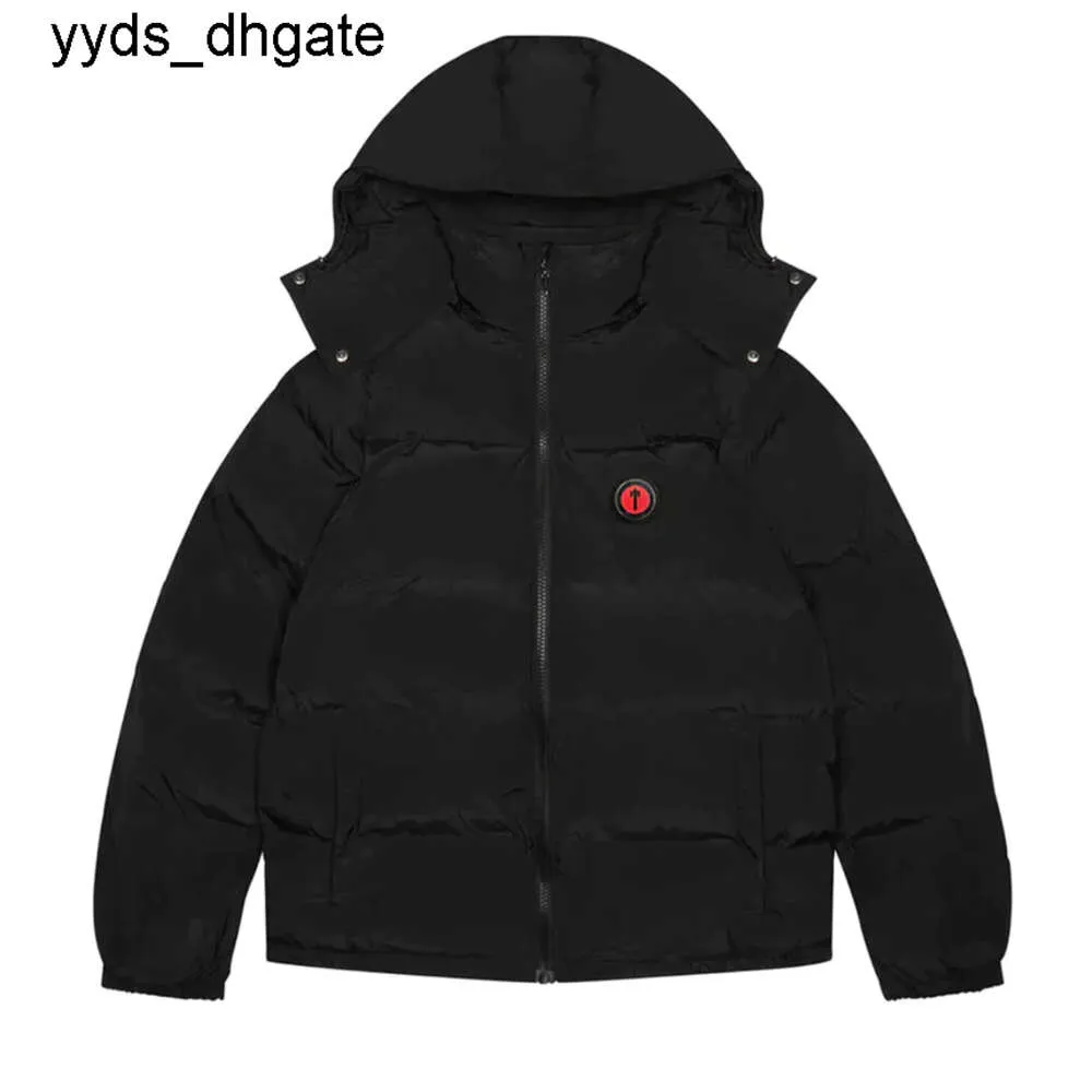 Trapstar Winter Warm Mens Sweat à capuche London Docuable Downed Down Veste Black Red Broidered Letter Mabe Cyeq