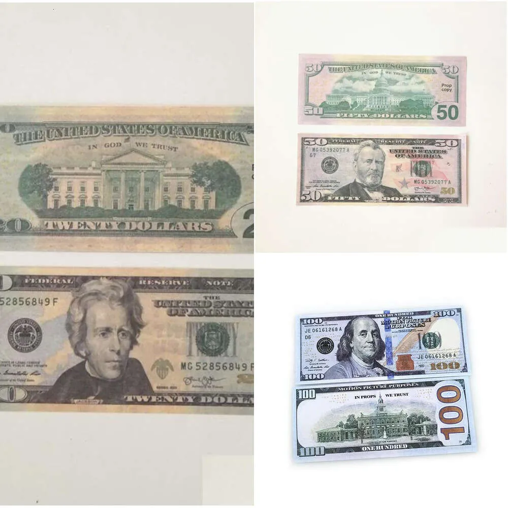 Outros suprimentos de festa festiva 5Pack Fake Money Banknote 5 10 20 50 100 200 Dólar Americano Euros Libra Realista Brinquedo Bar Adereços Moeda M Dhq5BCOT8