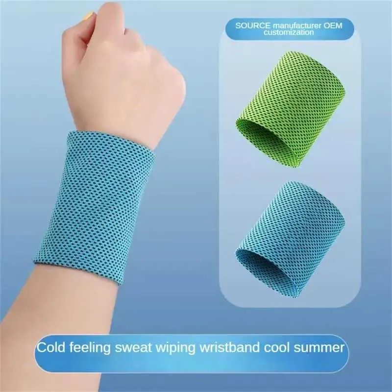 Wrist Support 1Pcs Wrist Sport Wristband Quick-drying Cooling Solid Color SweatBand Elastic Breathable Wrist Support Wristband Fitness Running YQ240131