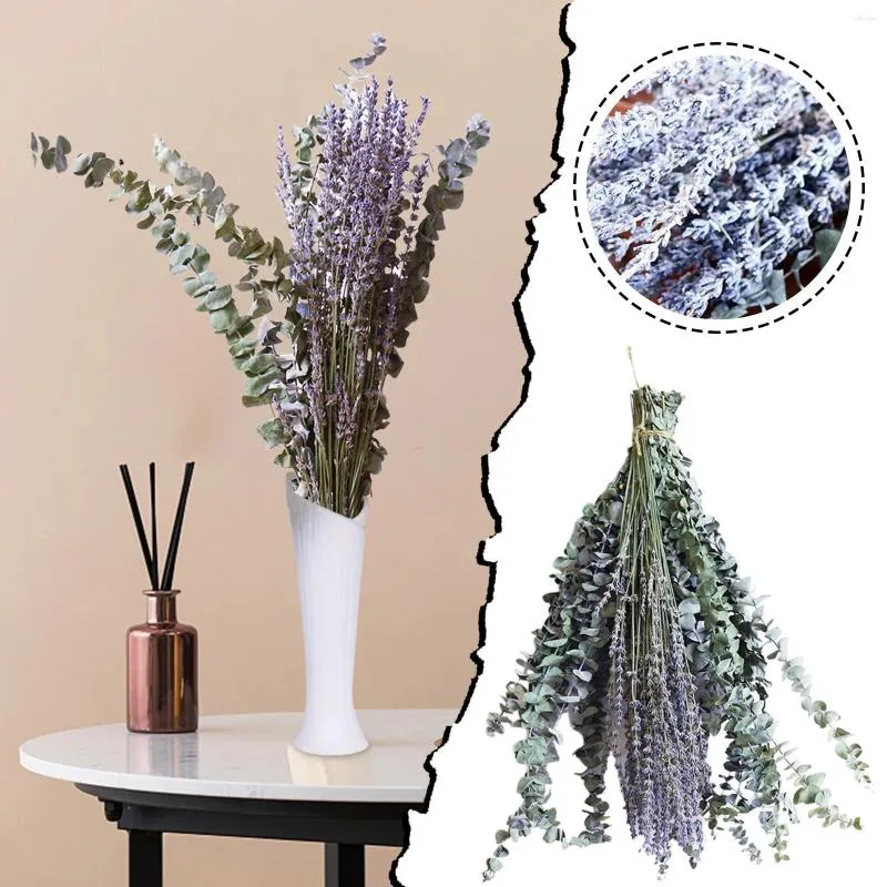 Decorative Flowers 12 Pcs Dried Preserved Stems & Lavender Bundles For Shower 18In Leaves Mini Silk