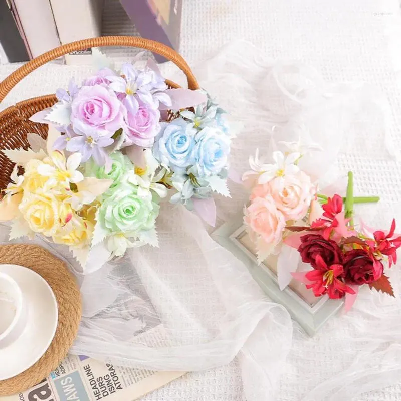 Dekorative Blumen, Tischdekoration, realistischer, lebendiger künstlicher Blumenstrauß für Hochzeitsarrangements, einfache Wartungssimulation