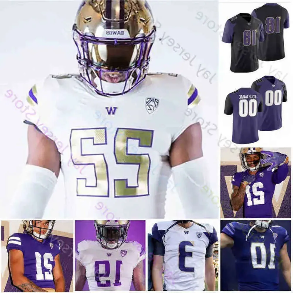 Jerseys Universiteit Washington Huskies voetbalshirt NCAA College Bryce Beckman Jacob Eason Salvon Ahmed Hunter Bryant Aaron 76