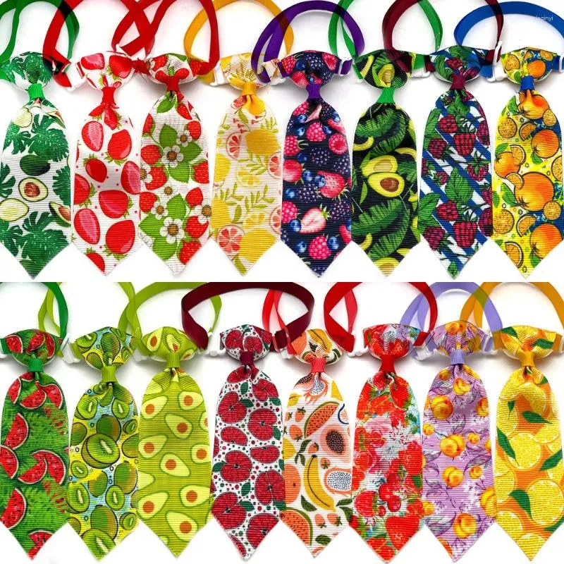 Hundkläder 10st sommar Bow Tie Fruit Mönster levererar Pet Cat Puppy Bowties Holiday Party Slips små