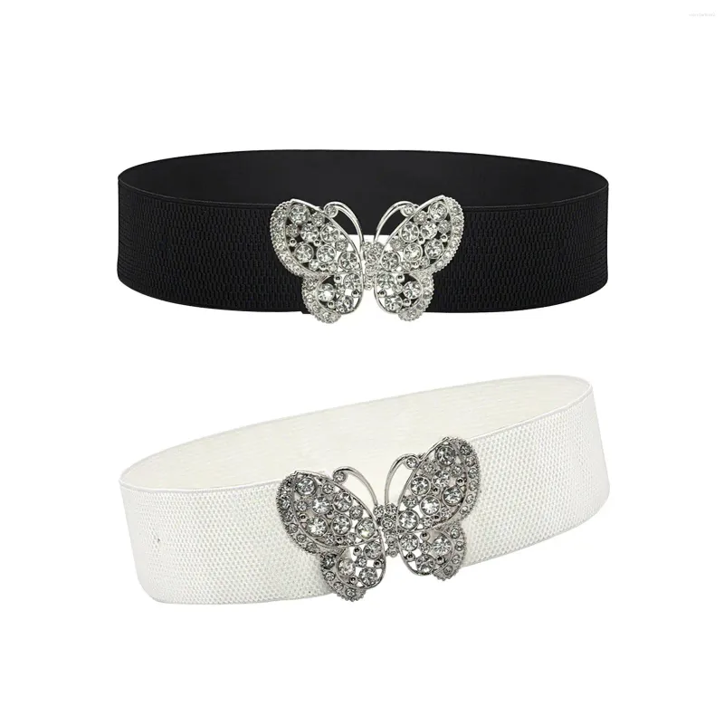 Riemen taille riem stretch decoratieve elegante gordelriem met gesp breed elastiek voor dames damesjurkaccessoires