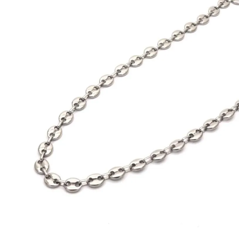 mujer och hombre halsbandsmycken hela rostfritt stål halsband silver färg kaffe böna mode smycken n04294240y