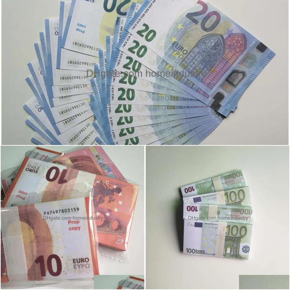 Inne świąteczne materiały imprezowe 50 wielkości rekwizyty barowe Monety Monety 10 20 100 euro Fałszywe filmy z walutami filmu filmowe Banknoty / PA DHDLH3MID