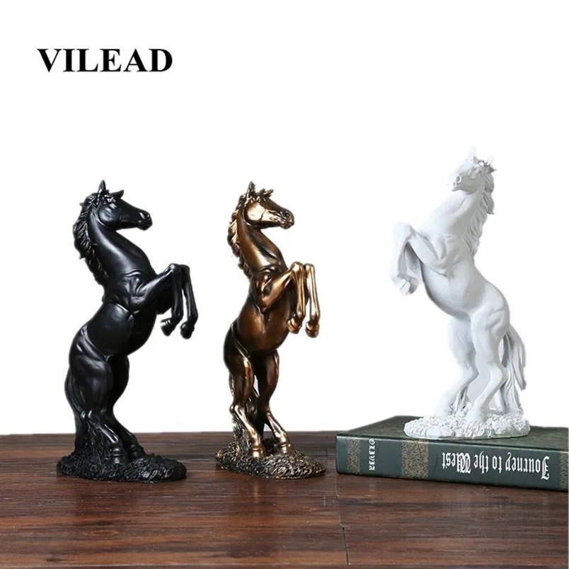 VILEAD 12 4 ''Statua del cavallo in resina Soggiorno Artigianato Ornamenti decorativi Casa creativa Cavallo per apertura di successo Lucky262h