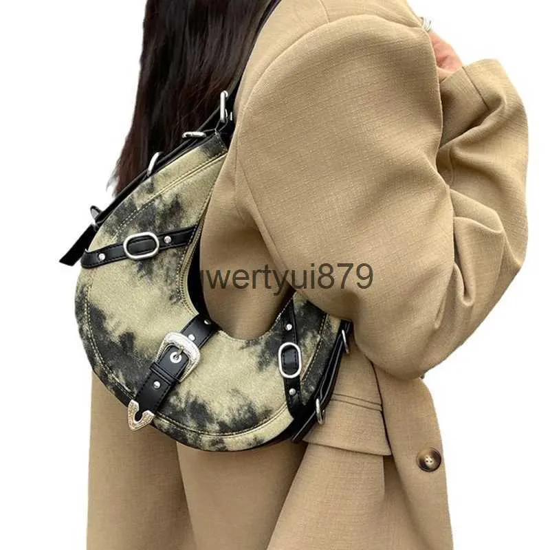 Shoulder Bags Moto Biker Sweet and Cool Y2k alf Moon Bags For Women Luxury Designer andbags Purses 2023 New In Vintage Underarm SoulderH24131