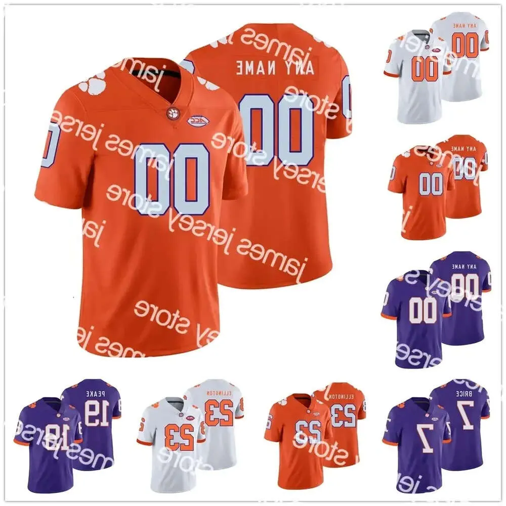 NCAA James Clemson Tigers Camisa de Futebol Frank Ladson Jr.Amari Rodgers Tee Higgins Qualquer Nome Número Homens Juventude Costurado Jers 66