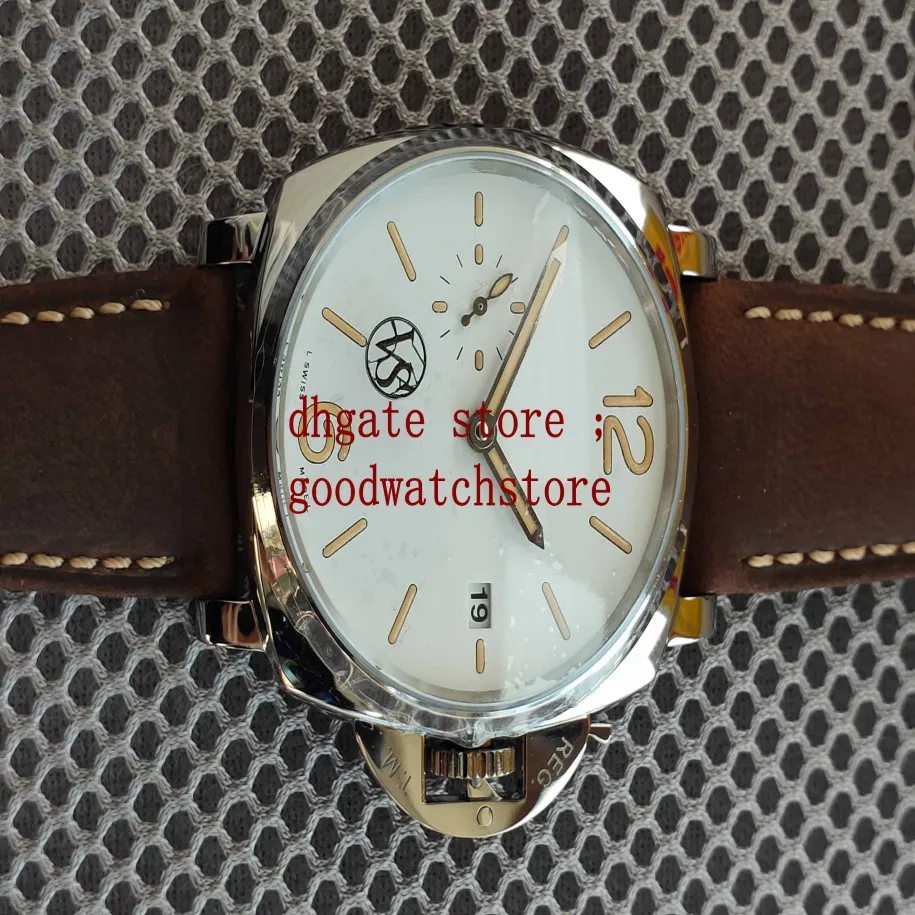 贅沢なメンズ42mm腕時計vs eta cal p900 mens自動ホワイトダイヤルエンボス加工されたカルフ