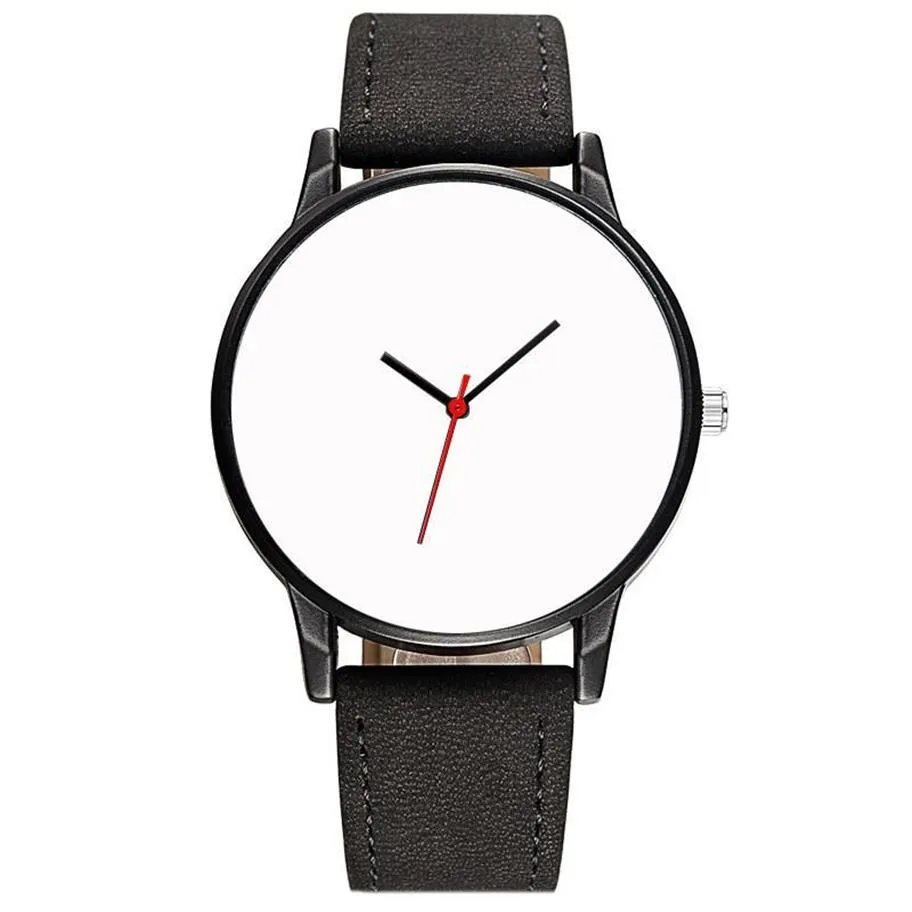 Наручные часы в разобранном виде, сублимационные кожаные часы с пустым лицом, мужские кварцевые часы с белым циферблатом2531