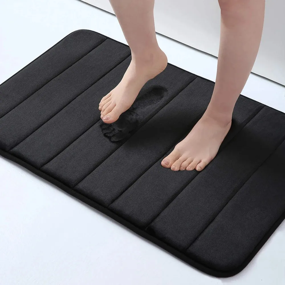 Homaxy – tapis de bain absorbant pour salle de bain, antidérapant, en mousse à mémoire de forme, pour sol de cuisine, en velours corail, décoration de la maison, 240119