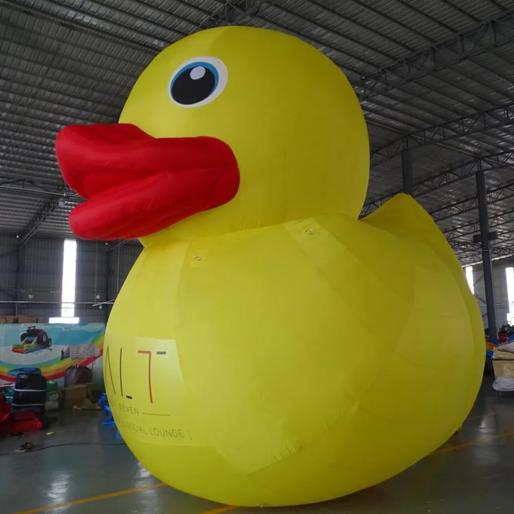 wholesale Personnalisé 8 mH (26 pieds) avec modèle de canard gonflable géant en caoutchouc / canards jaunes gonflables de 4 m de haut pour jouets de décoration