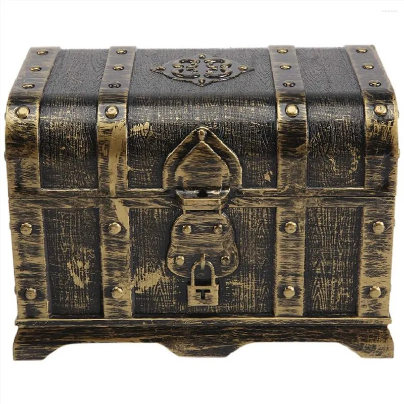 Förvaringsflaskor Pirat Treasure Chest Decorative Keepsake Jewelry Box Plast Toy Boxes Party Decor Stor storlek B