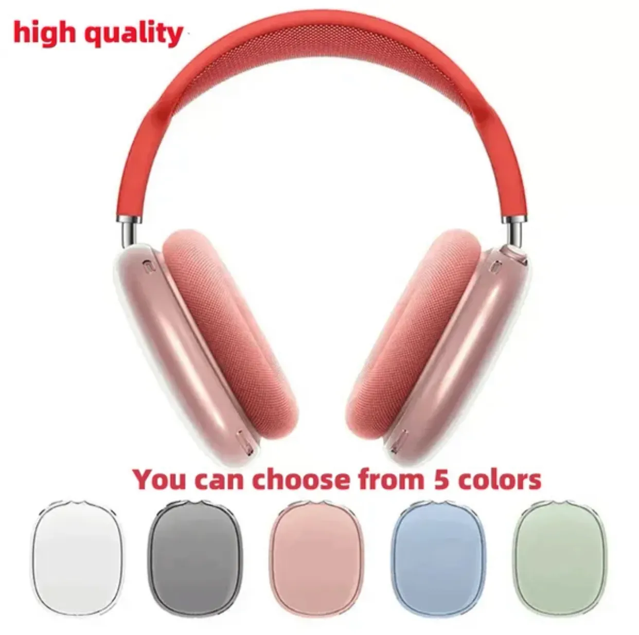 For airpods max air Headband Headphone Accessories Transparent Solid Silicone Waterproof Protective case air Maxs Headphones case