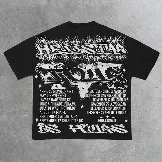Męskie koszulki amerykańskie nowe harajuku Hip-Hop Skull Graphic T-shirt Short Lovers Street Y2K Tops Gothic Punk Style Casual Loose Women Odzież 381