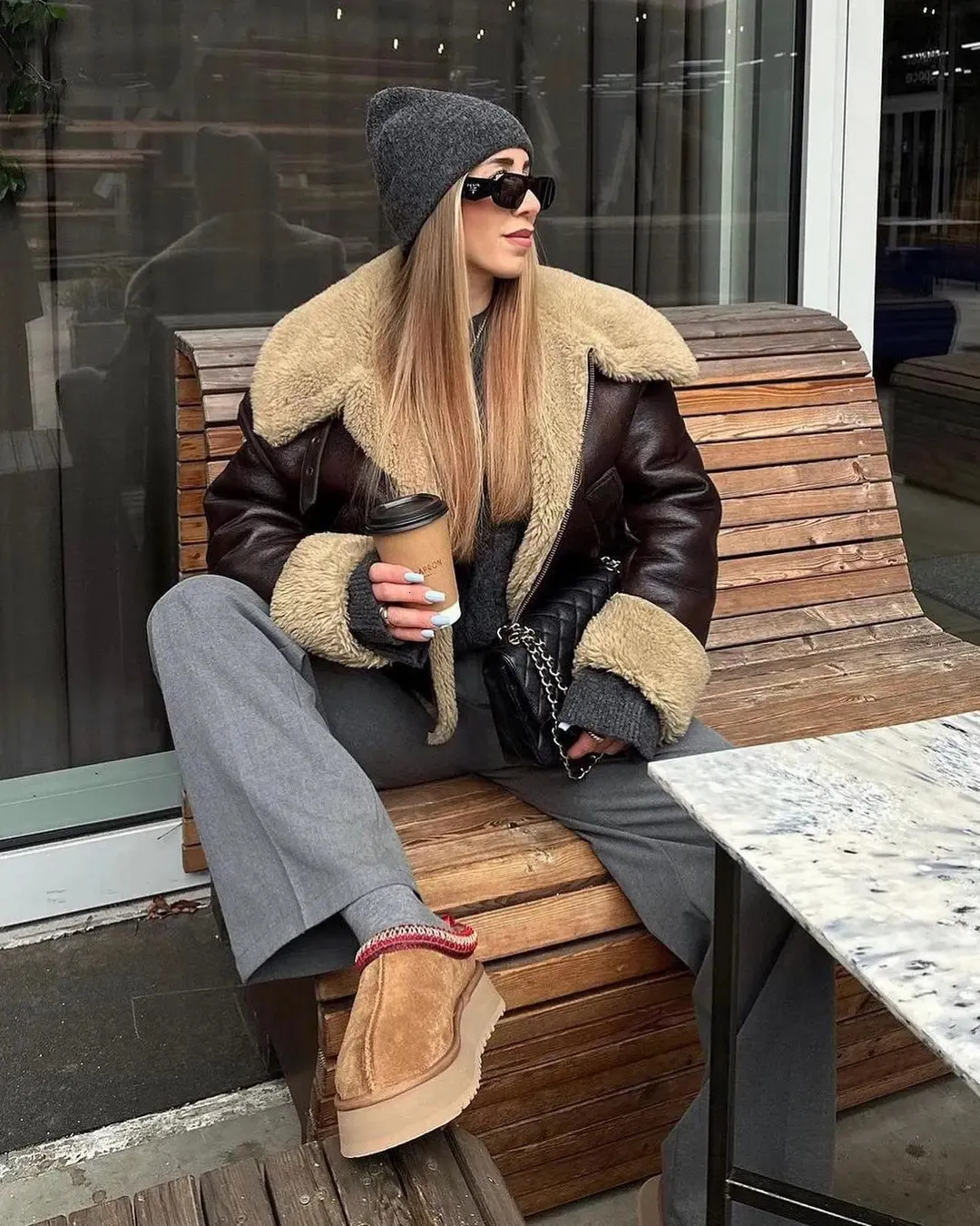 Leather jacket wool inside discount
