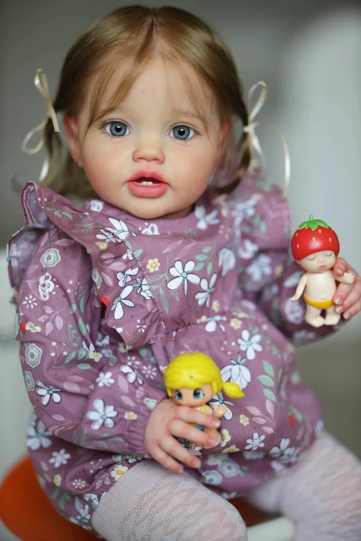 NPK 24INCH BORN BABY TODDLER DOLL REBORN LOTTIE PRINCESS GIRL LIFELIKE SOFT TAUCH 3D SKIN ART DOLL with Hand Root Hair 240123