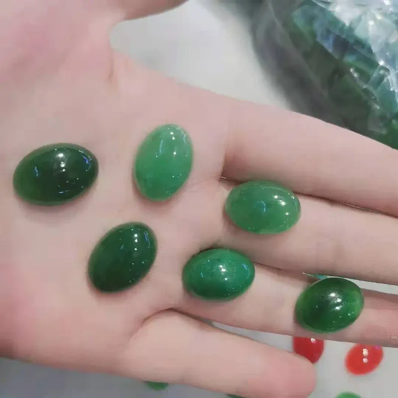 Diamantes soltos 4 pçs/lote natural jade verde gem anel macarrão vermelho oval incrustado pingente pulseira colar gemas nuas