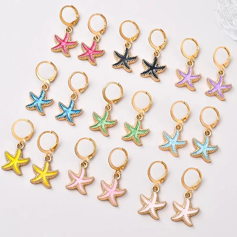 Boucles d'oreilles pendantes MINHIN bijoux de mode étoile de mer goutte de cuivre mignon petite étoile de mer pour femmes fille accessoires de plage
