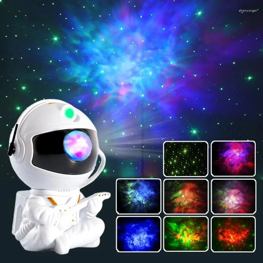 Nachtlichter Galaxy Sternenhimmel Projektor LED-Licht Astronautenlampe Sternrotation Deckendekoration für Schlafzimmer Dekor Gift232r