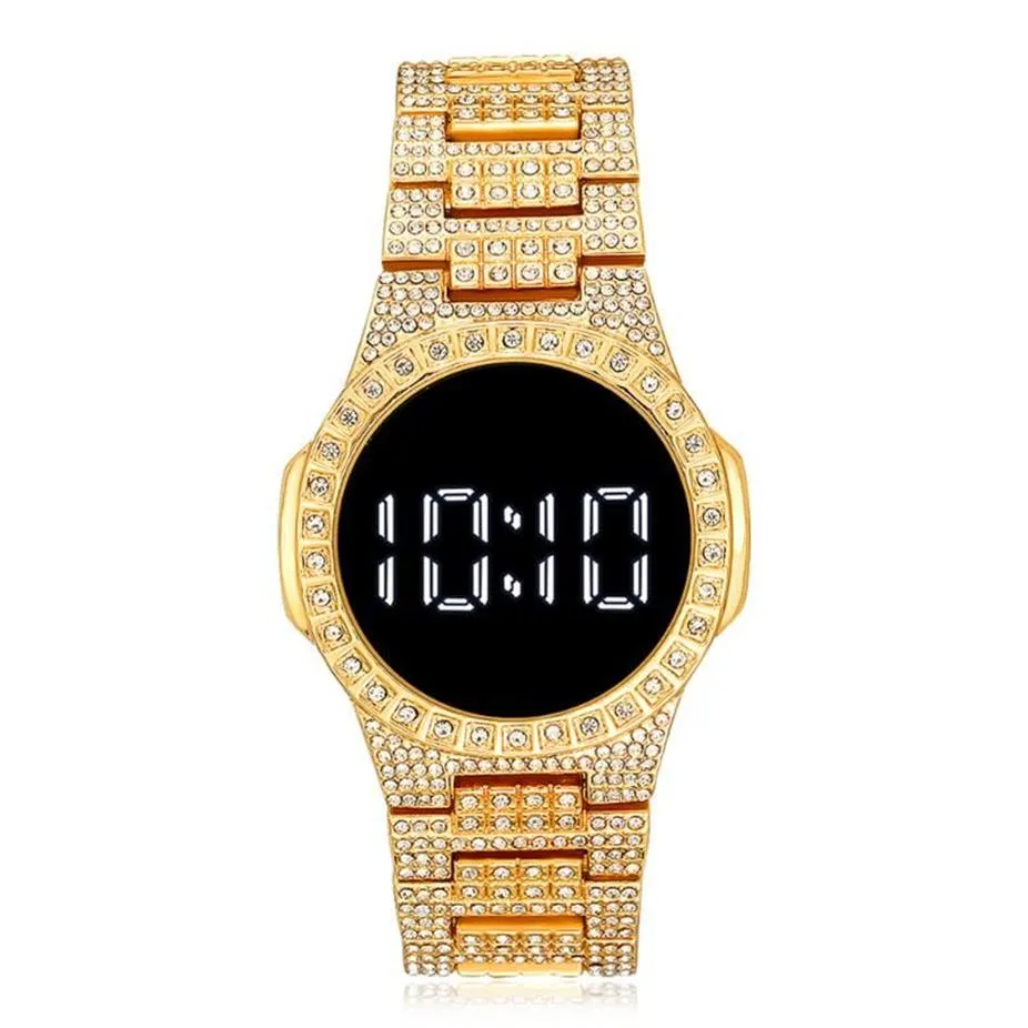 Relojes de pulsera Burei LED Pantalla digital Reloj de pulsera Estudiante Moda Diamante Damas Reloj de cuarzo 2022262W