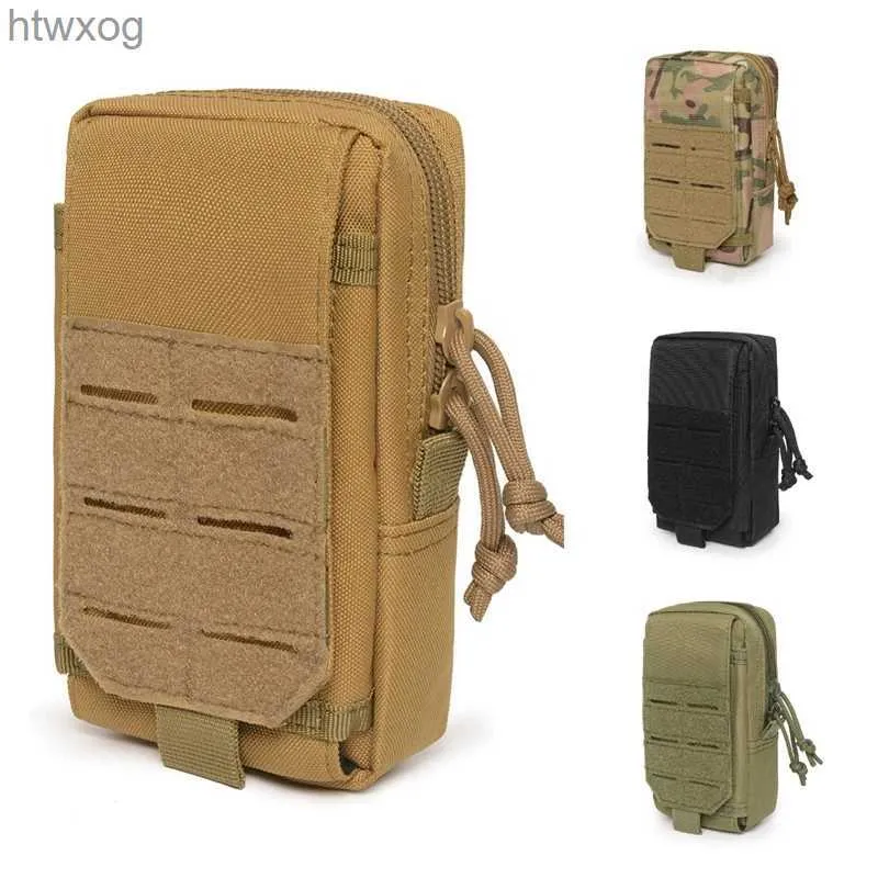 Sacchetti per telefoni cellulari 1000D Tattico Molle Marsupio Militare Marsupio Outdoor Uomo EDC Borsa per attrezzi Vest Pack Borsa Custodia per cellulare Caccia Borsa compatta YQ240131