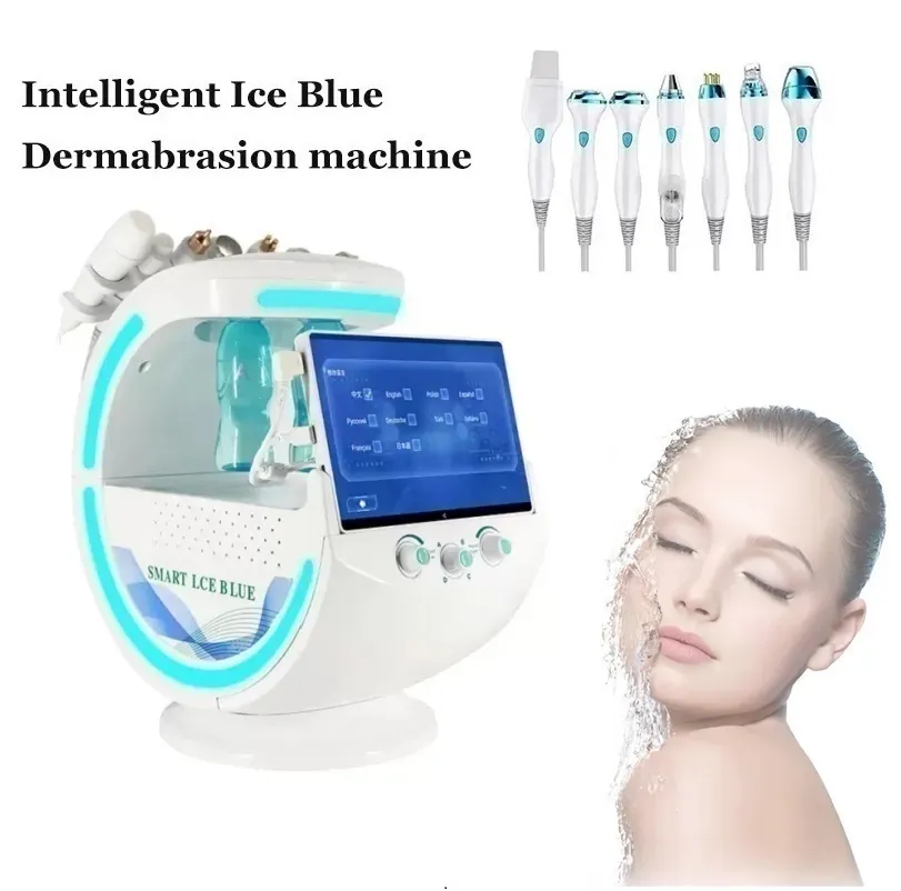 Professional Oxygen Jet 7 in 1 Ultrasone multifunzionale crioterapia crioterapia Microdermoabrasione Microdermoabrasione Magia Blue Magic Specchio Analisi della pelle