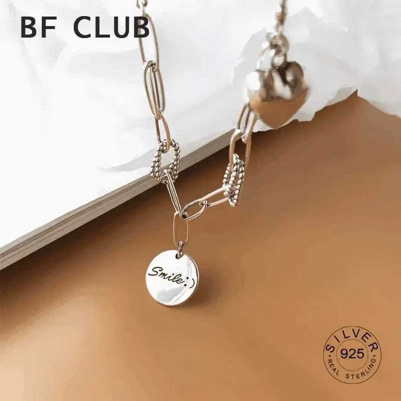 Pendentifs Bijoux en argent Sterling 925, mode coréenne, lettres rondes simples, chaîne Vintage, pendentif chat, colliers XL003