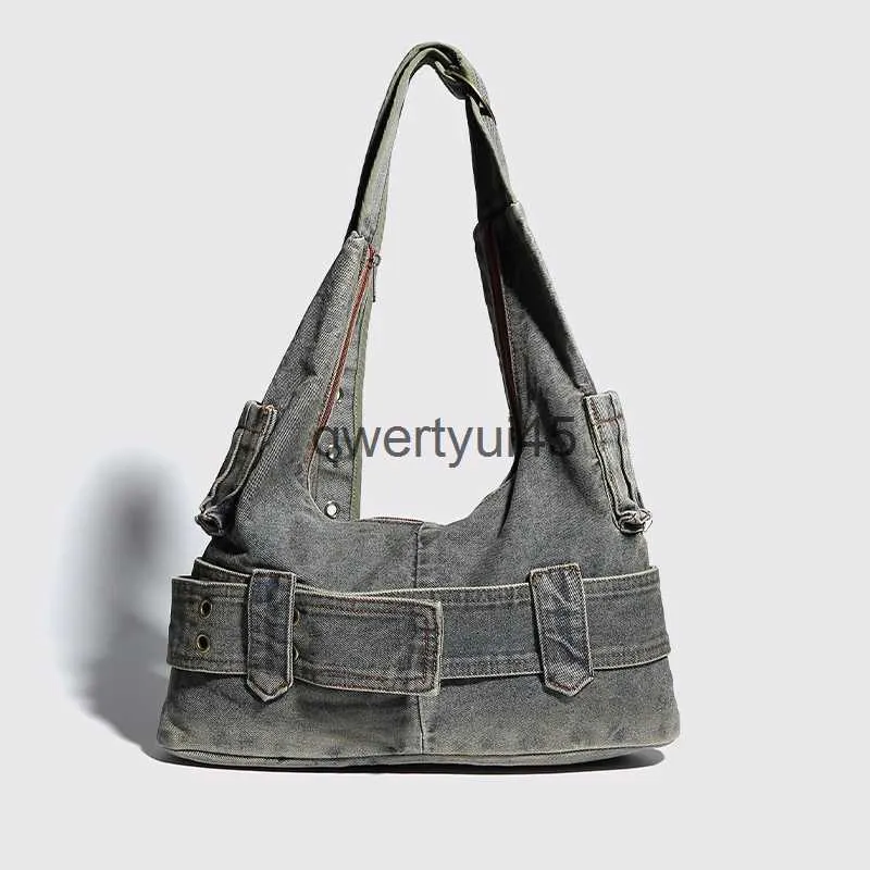 Shoulder Bags Denim Moto Biker For Women Luxury Designer andbag Purses 2024 New In Large Capacity Multiple Pockets Soulder CrossbodyH24131