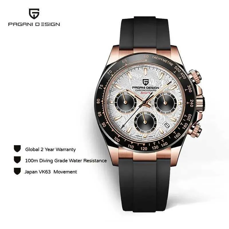 Andra klockor 2023 Ny Pagani Design Herr Sports Quartz Watch Mens Business Watch VK63 Top Luxury Watch Mens Time Watch J240131