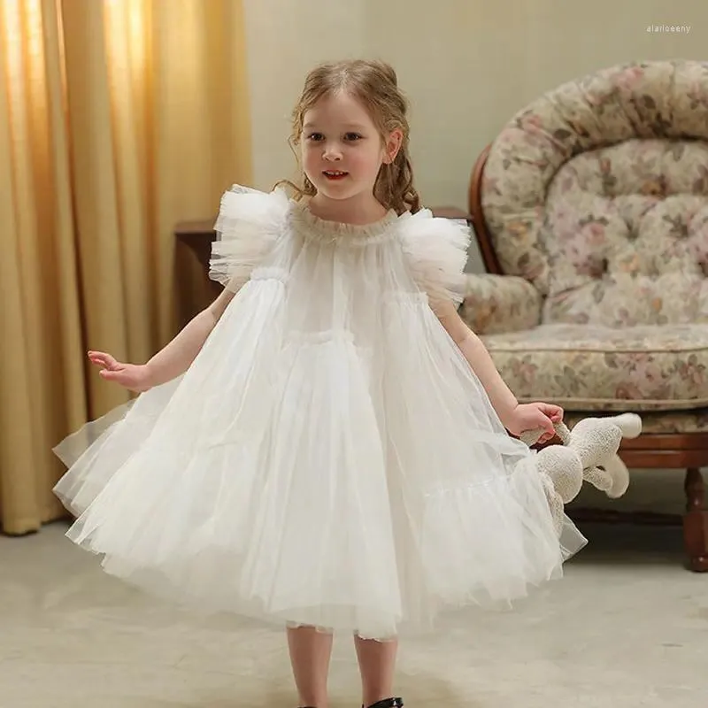 Girl Dresses 2024 Kids For Girls Summer Princess Dress Baby Yarn Puffy Vestido Children Clothes 2to10