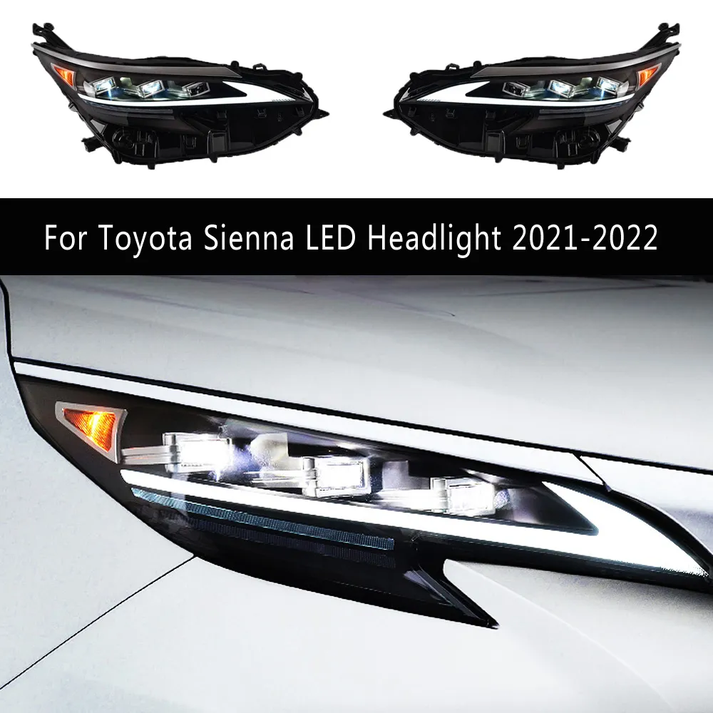 Accessoires de voiture feu diurne DRL lampe avant pour Toyota Sienna phare LED assemblage 21-22 Streamer clignotant indicateur