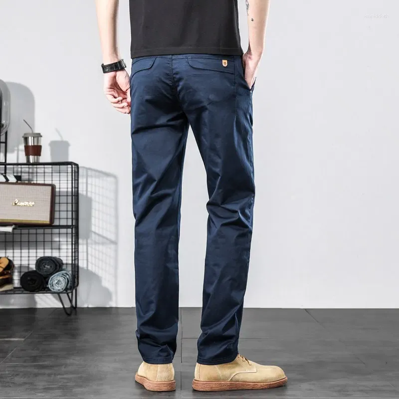 Pantaloni da uomo Sulee Autunno Classico Tinta unita Sottile Casual Business Moda Cotone Slim Pantaloni di marca Cargo maschile