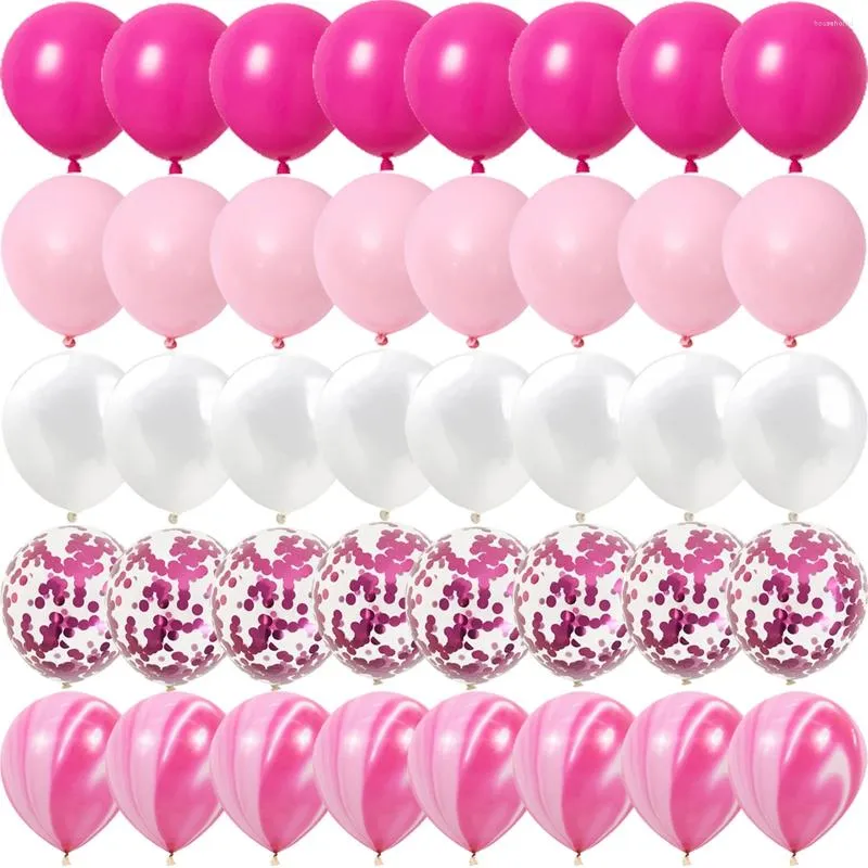 Decoração de festa rosa rosa metal látex confetes balões decorações de casamento fosco globos ano aniversário