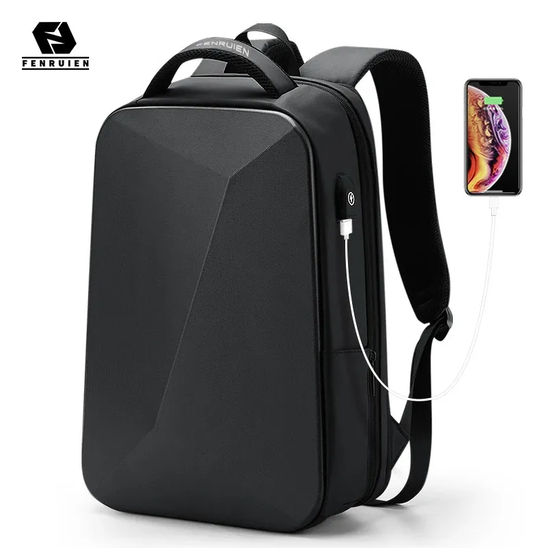 Fenruien Brand Laptop plecak antyteft Waterproof School School plecaks USB ładowanie mężczyzn Projekt torby na podróż biznesową 240119