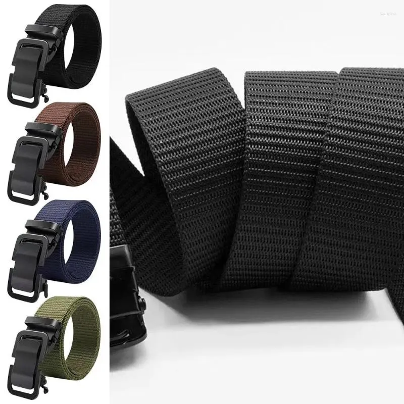 Belts Men Business Casual Trendy Nylon Braided Belt Automatic Buckle Waistband Weave Waist Band Canvas Strap