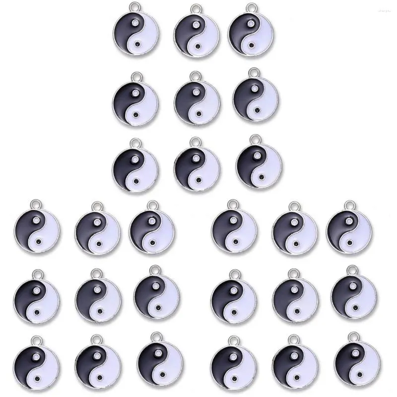 Keychains 27 Pcs Tai Chi Yin Yang Charms Necklace Earrings Pendant Jewelry Making