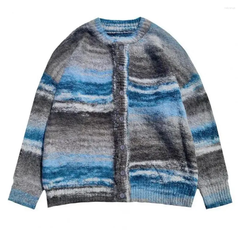 Herrenpullover Bunte Streifen Strickjacke Retro Gestreifter Strickpullover Vielseitig Unisex V-Ausschnitt Für Herbst Winter Tragen Männer Frauen Lose