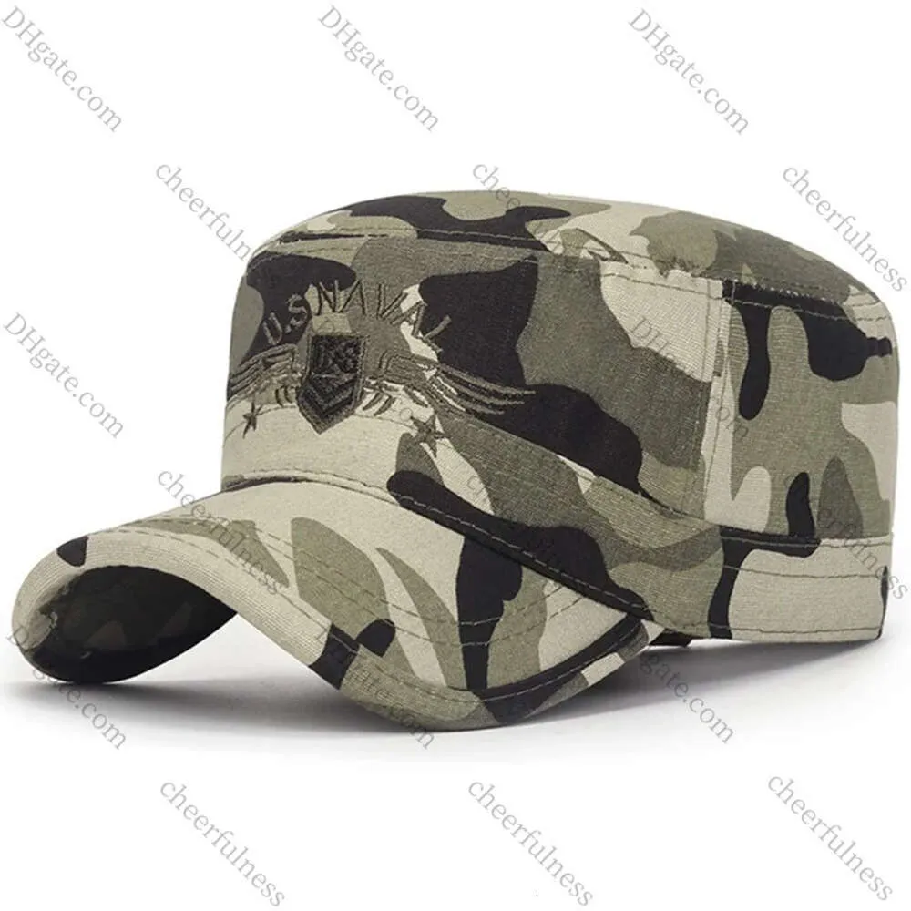 US Navy Camo Cotton Cap Flat Top Military Hat With Embroidery For Men US Marine Style, Ideal