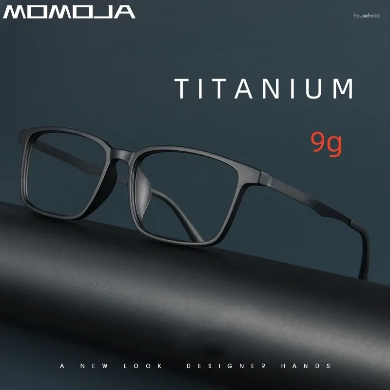 Okulary przeciwsłoneczne ramy Momoja 2024 Business Eyewear Retro Square Tr90 Titan Eyeglasses Myopia Optyczne okulary recepty Rama dla mężczyzn A1003