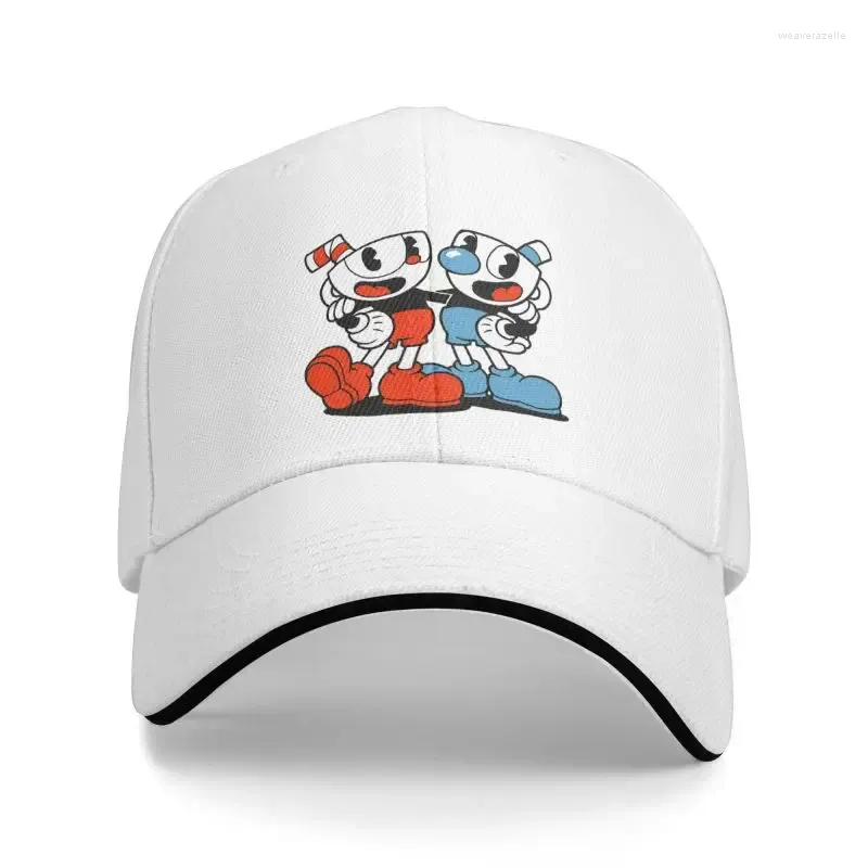 Bola bonés clássico jogo dos desenhos animados cuphead mugman boné de beisebol para homens mulheres respirável pai chapéu proteção solar