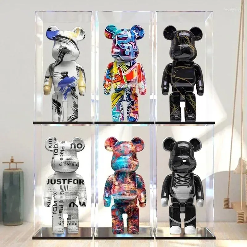 التماثيل الزخرفية Bearbricks 400 ٪ تمثال الدب منحوتات المكتب ملحقات غرفة المعيشة ديكور المنزل والمنزل